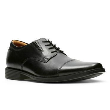 Clarks Tilden Cap-Black Leather